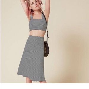 Reformation Katrina Two Piece BW stripe Medium